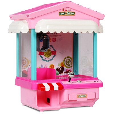 

Kids Electronic Claw Toy Grabber Machine with Lights & Music & Coins-Pink