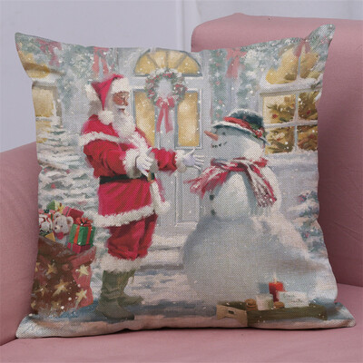 

Tailored New Christmas Cotton Linen Pillow Case Sofa Cushion Cover Home Decor