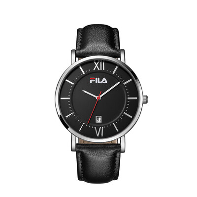 

FILA Watch Mens 40mm Black Dial Pin Buckle Leather Strap Mens Sports Casual Quartz Student Watch FLM38-737-002