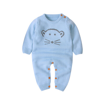 

Autumn Cute Infant Baby Knitted Bear Romper Newborn Infant Baby Boy Girl Weave Long Sleeve Rompers Jumpsuit Outfits Clothes