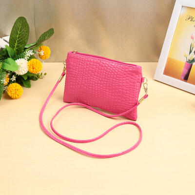 

Women Small Shoulder Bag PU Leather Crocodile Patten Zipper Crossbody Bag