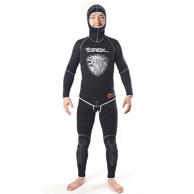 

SLINX 5mm Men Neoprene Long Sleeve Wetsuit Diving Winter Swimming Surfing Windsurfing Snorkelling Swimsuit Swimwear with Hood Cap