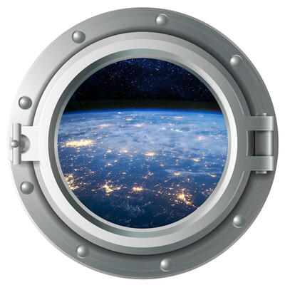 

3D Universe Porthole Wall Stickers PVC Waterproof DIY Decals for Home Decor