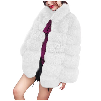 

Toponeto Womens Fashion Solid Lapel Faux Plush Coat Cardigan Loose Pocket Jacket Coat