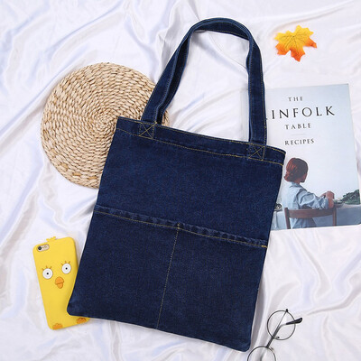 

Tailored Women Retro Printing Large Capacity Bag Denim Shoulder Bags Simple Handle Bags