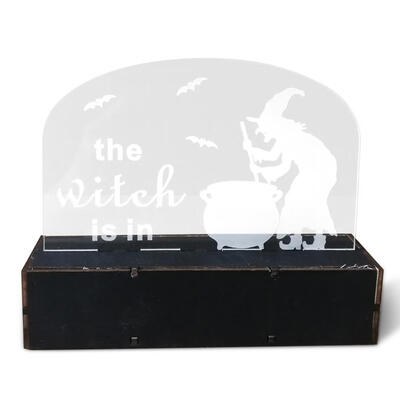 

Wooden Halloween Ghost House Ornaments LED Light Home Decor Pendant Craft