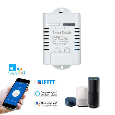 

eWeLink TH-16 Wifi Switch 16A3500W Monitoring Temperature Smart Switch Home Automation Kit Compatible With Alexa Google Home
