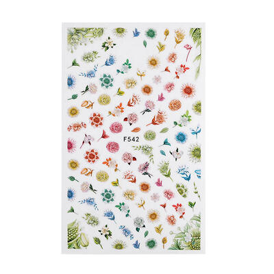 

1 Sheet Nail Art Stickers 3D Flower Decals Slider Wraps Kids Manicure Decor