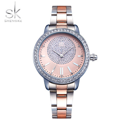 

Shengke Rose Gold Watch Women Quartz Watches Ladies Top Brand Crystal Luxury Female Wrist Watch Girl Clock Relogio Feminino 2019