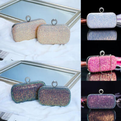 

Women Glitter Evening Clutch Bag Ladies Wedding Party Handbag Prom Purse Chain