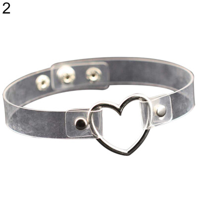 

Women\s Punk Faux Leather Love Heart Collar Choker Necklace Jewelry Charm Gift