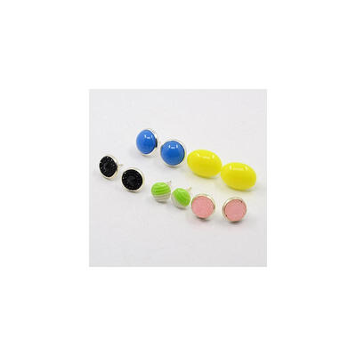 

Fashionable Resin Ear Studs Mixed Style Mixed Color 1018x1013mm Pin 09mm