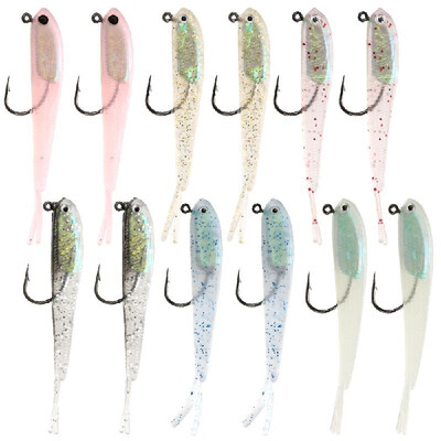 

12Pcs 7cm 5g Fishing Lures Set with Jig Head Hook Soft Fishing Bait
