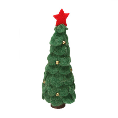 

〖Follure〗Table Decoration Christmas Tree Shape Wool Wooden Tree ornaments Childrens Gift