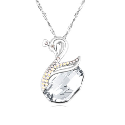 

Mothers Day Necklace Gifts Swan Lake Animal Designed Pendant Necklace Made with Swarovski Crystals - Best Gifts for Her