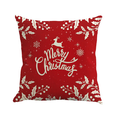 

Christmas Festival Cushion Cover Santa Snowman Printing Pillowcase Sofa Bed Home Decorative Pillow Cover Throw Cushion Cover