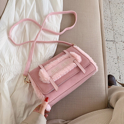 

Tailored Women Fashion Plush Frosted Fabric Coin Purse Shoulder Messenger Casual Bags