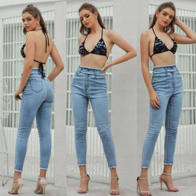 

HOT Women Sexy Lingerie Backless Sequin Bikini Bra Top PushUp Bralette Nightclub