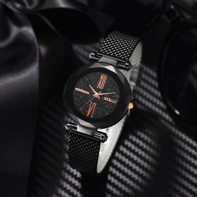 

RM Luxury And Elegant Geometric Surface Starry Dial List Belt Ladies Quartz Watch
