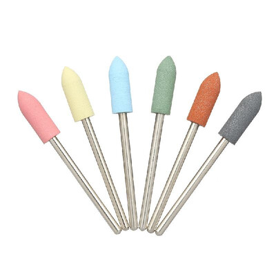 

6pcs Rubber Nail Drills Bits Nail Buffer Cuticle Cutter for Electric Nail Drill Manicure Pedicure Tools