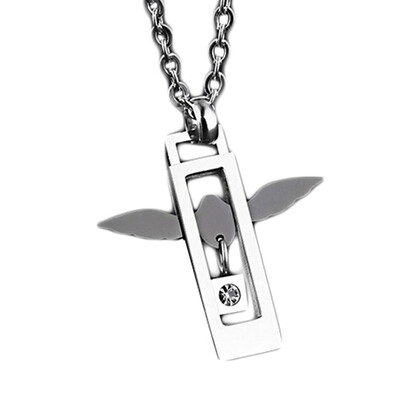 

New Hot Fashion Angel Love Couple Titanium Steel Necklace Geometric Type Korean Bracelet Jewelry