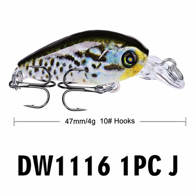 

VISSEN 5PCS New rock fishing bait freshwater sea fishing bait 4G47MM plastic bionic bait mini bait lure plastic hard bait trollin