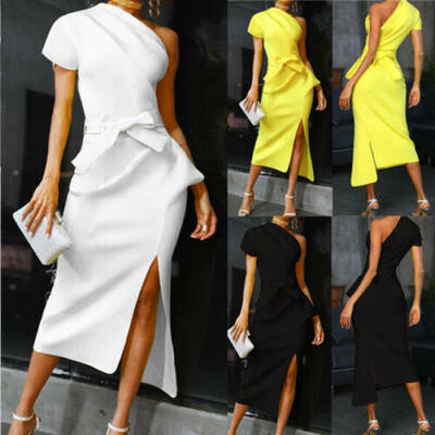 

Sexy Women Casual Dresses Short Sleeve Office Wear Bodycon Evening Elegant Dress