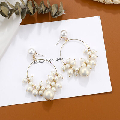 

Flashbuy Metal Pearl Drop Earrings For Women Geometric Acrylic Multi Style Earrings Girls Fashion Jewelry Wedding Accessories