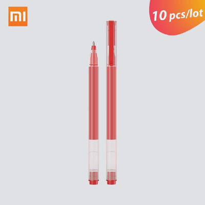 

10 Pcs Xiaomi Gel Pen Red 05mm Refill Neutral Pen Smooth Writing Signature Pen Student Supplies Office Stationery