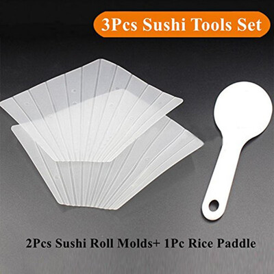 

Sushi Tools Two Hand Roll Temaki Sushi Molds Moulds DIY Sushi Maker Onigiri Bento Rice Ball Maker With Rice Spoon