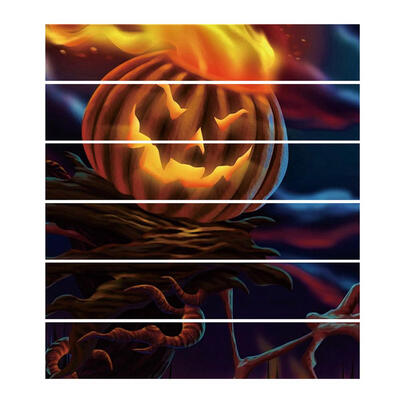 

6pcsset Halloween Pumpkin Head Removable Self-adhesive Staircase Stickers