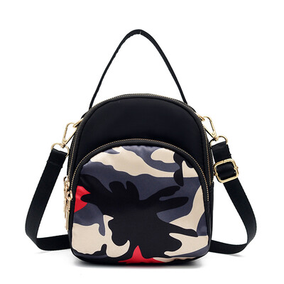 

Two-shoulder Mini Backpack Womens Oxford Cloth Bag Nylon Bag Ethnic Wind Printing One-shoulder Slant Bag