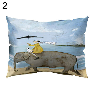 

Elephant Tree Romantic Lighthouse Island Pillow Case Sofa Cushion Cover Bedding