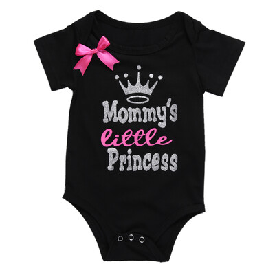 

Baby Infant Girls Short Sleeve Letter Print Romper Soft Jumpsuit Bodysuit