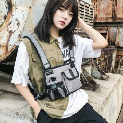 

Nylon Chest Rig Bag Vest Hip Hop Streetwear Functional Tactical Harness Chest