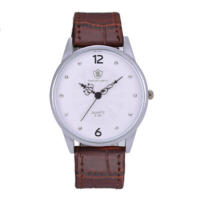 

New mens simple fashion business belt watch stone