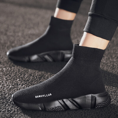 

Summer high shoes mens sports&leisure socks tide shoes breathable Martin boots shoes Korean version of the trend Gaobang mens shoes