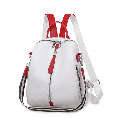 

Shoulder bag lady fashionable small backpack soft leather leisure travel large capacity Korean version schoolbag