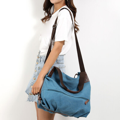 

Tailored Womens Canvas Handbag Small Vintage Shopper Shoulder Bag Tote Bag Bucket Bag