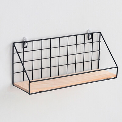 

Creativewrought Iron Grid Wall Shelf Hanging Basket For Living Room Bathroom Wall Mounted Storage