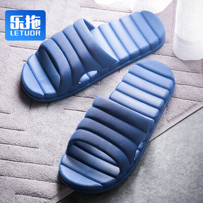 

Le drag slippers couple sandals men&women four seasons indoor home bathroom bath fashion casual swimming non-slip cool summer waterproof floor mute thick soft bottom SJ1903 dark blue 4041