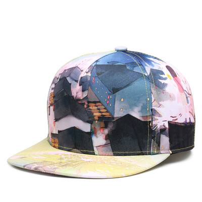 

NUZADA 3D Printing Caps Men Women Couple Hip Hop Cap Spring Summer Autumn High Quality Cotton Material Punk