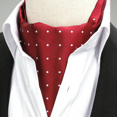 

Men Wedding Formal Cravat Self Neck Tie Navy Blue Polka Dot Dot Mens Scarf