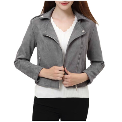 

Toponeto Womens Casual Solid Outerwear Lapel Zipper Long Sleeve Pocket Jacket Belt Coats