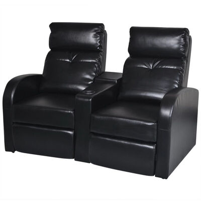 

Artificial Leather Home Cinema Recliner Reclining Sofa 2-seat Black