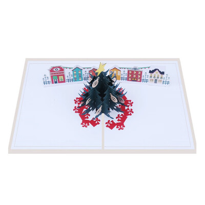 

New Hot Christmas Card 3D Pop Up Christmas Tree Gift Card Happy Holiday Card Invitation