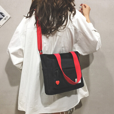 

Ins Japanese Harajuku canvas bag female 2019 new Korean version of leisure lazy wind single shoulder Messenger bag bag