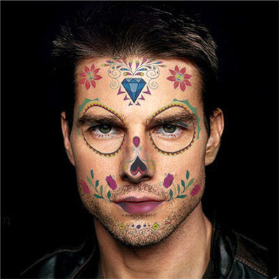 

〖Follure〗Halloween Temporary Face Art Waterproof Mask Sugar Skull Tattoo Beauty Sticker
