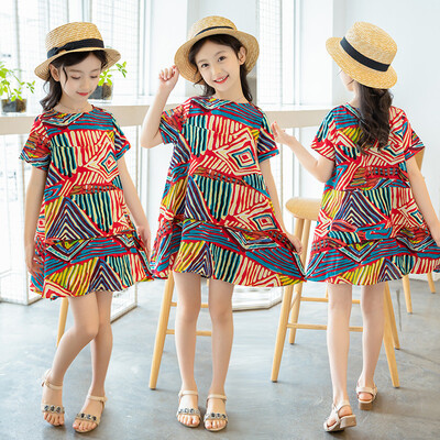 

Toddler Kids Baby Girl Print Beachwear Princess Dress Sundress Summer