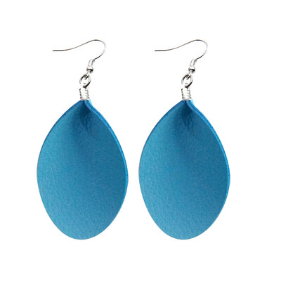 

Vintage Women Party Club Jewelry Boho Faux Leather Drop Pendant Hook Earrings